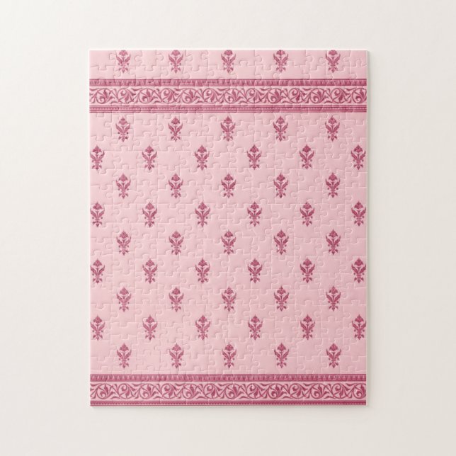 Rosa Blumenmuster Puzzle (Vertikal)