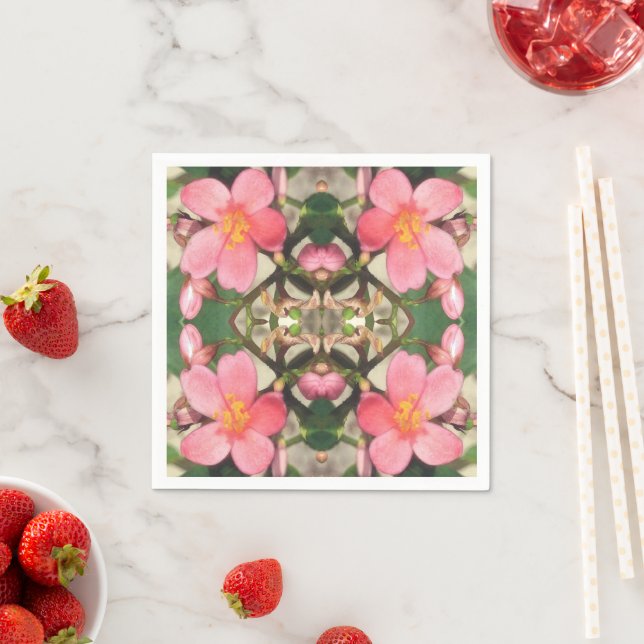 Rosa Blumenmuster Serviette (Beispiel)