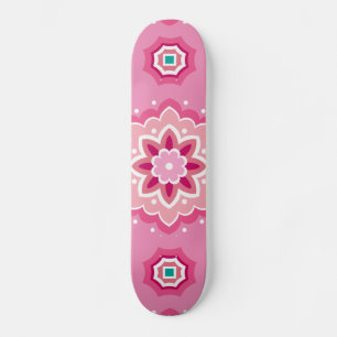Rosa & Blumenmuster Skateboard