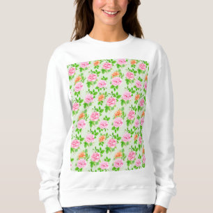 Rosa Blumenmuster Sweatshirt