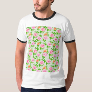 Rosa Blumenmuster T-Shirt