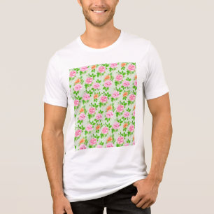 Rosa Blumenmuster Tri-Blend Shirt