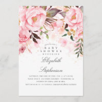 Rosa Blumenmuster und moderne Babydusche
