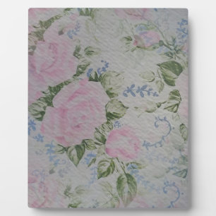 Rosa Blumenmuster Vintage Fotoplatte