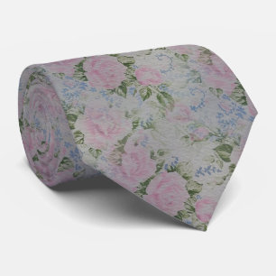 Rosa Blumenmuster Vintage Krawatte
