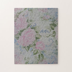 Rosa Blumenmuster Vintage Puzzle