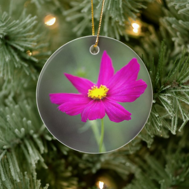 Rosa Blumenornament  Keramik Ornament (Baum)