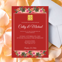Rosa Blumenpony Rot Moderne chinesische Hochzeit
