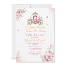 Rosa Blumenprinzessin Karosse Baby Mädchen Dusche