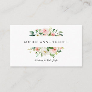 Rosa Blumenrahmen Makeup Artist Hair Style Visitenkarte