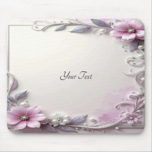 Rosa Blumenrahmen-Mauspad Mousepad