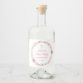 Rosa Blumenreath Erste Kommune Alkoholflaschenetikett