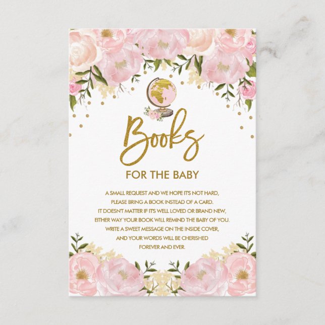 Rosa Blumenreise-Abenteuer-Bücher für Baby Begleitkarte