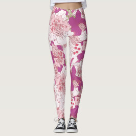 Rosa Blumenrhododendron-Leggings Leggings