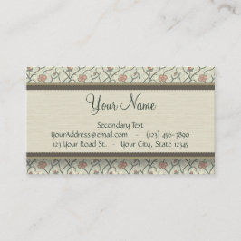 Rosa Blumenrinde, Streifen und Monogramm Visitenkarte