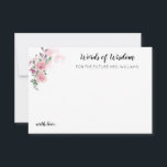 Rosa BlumenRosewatercolor-Brautparty-Rat Mitteilungskarte<br><div class="desc">Personalisierte elegante rosa BlumenRosewatercolor-Anmerkungs-Karte</div>