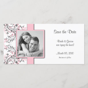 Rosa BlumenSave the Date Foto-Karten Save The Date