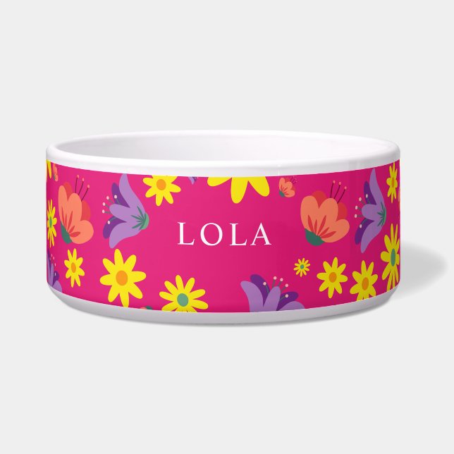 Rosa Blumenschale Napf (Vorderseite)