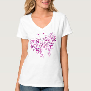 Rosa Blumenschmetterling T-Shirt