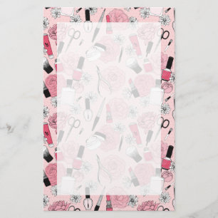 Rosa Blumenschönheits-Produkt-Muster Briefpapier