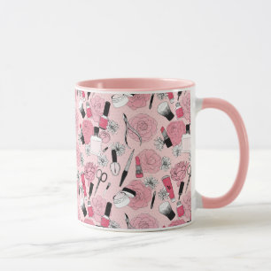 Rosa Blumenschönheits-Produkt-Muster Tasse