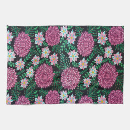 Rosa Blumenschrift Geschirrtuch