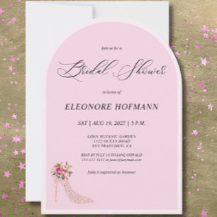 Rosa Blumenstrauß Bridal Dusche Einladung