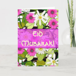 Rosa Blumenstrauß Eid Mubarak Feiertagskarte
