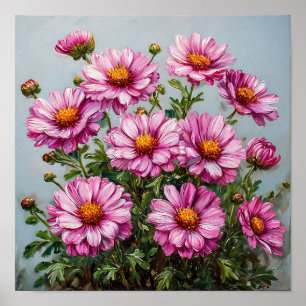🌸 Rosa Blumenstrauß Elegante Florale Stilleben Poster