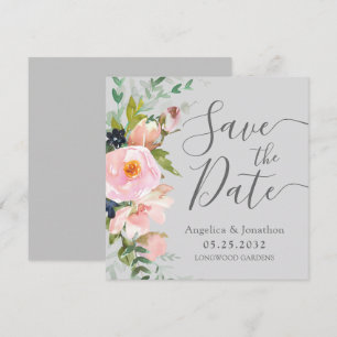 Rosa Blumenstrauß Grau Save-the-Date Save The Date