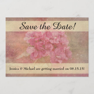 Rosa Blumenstrauß Save-the-Date-Karte mit Umschlag Einladung