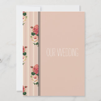 Rosa Blumenstreifen Rose Christlich, religiös Einladung