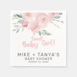 Rosa Blumenstylish Mädchen Baby Duschpapier Servie Serviette