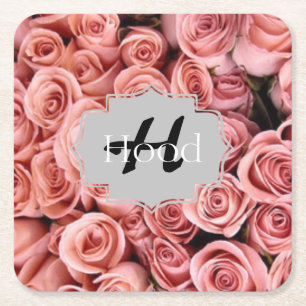 Rosa BlumenUntersetzer Rechteckiger Pappuntersetzer