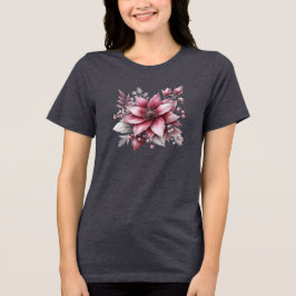 Rosa Blumenurlaub T - Shirt