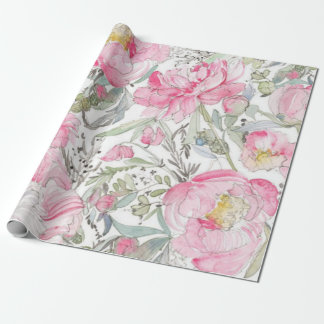 Rosa Blumenwasser Geburtstagsdusche Hochzeit Geschenkpapier