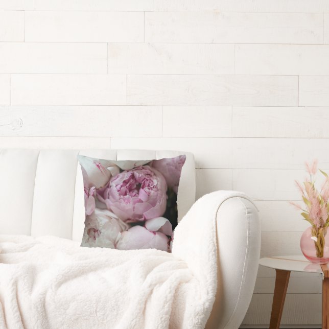 Rosa Blumenwirbel Kissen (Liege)