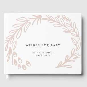 Rosa Blumenwünsche für Baby Gästebuch