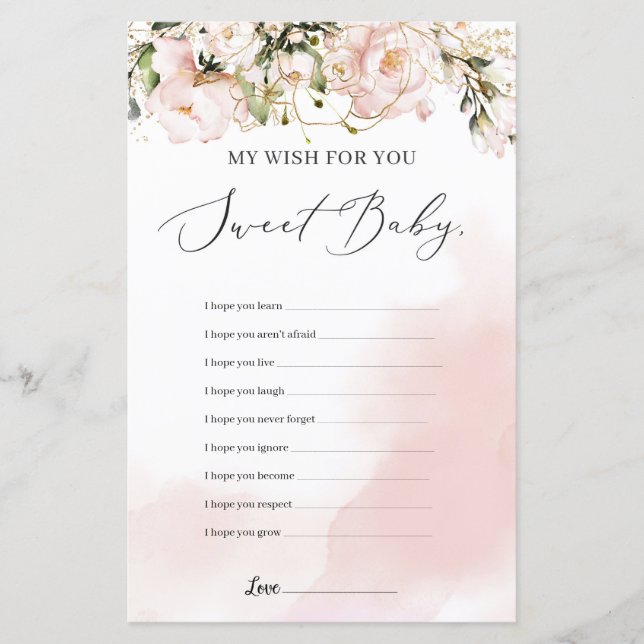 Rosa Blumenwünsche für das Babyspiel im Frühling (Vorderseite)