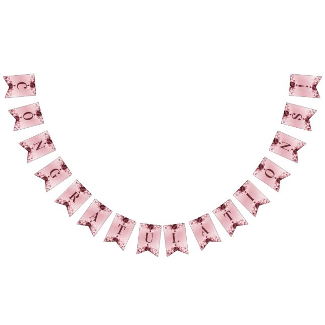 Rosa Blumenzackenflagge Wimpelkette (Alle)