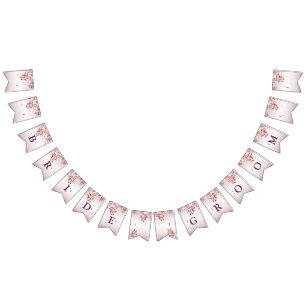 Rosa Blumenzackenflagge Wimpelkette