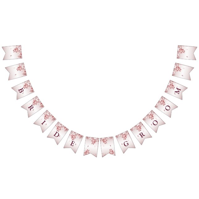 Rosa Blumenzackenflagge Wimpelkette (Alle)