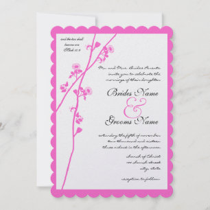 Rosa Blumenzweig Wilde Blume Hochzeit Einladung