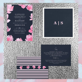 Rosa Blumenzwiebelblume und dunkle Wasserfarbenhoc Einladung