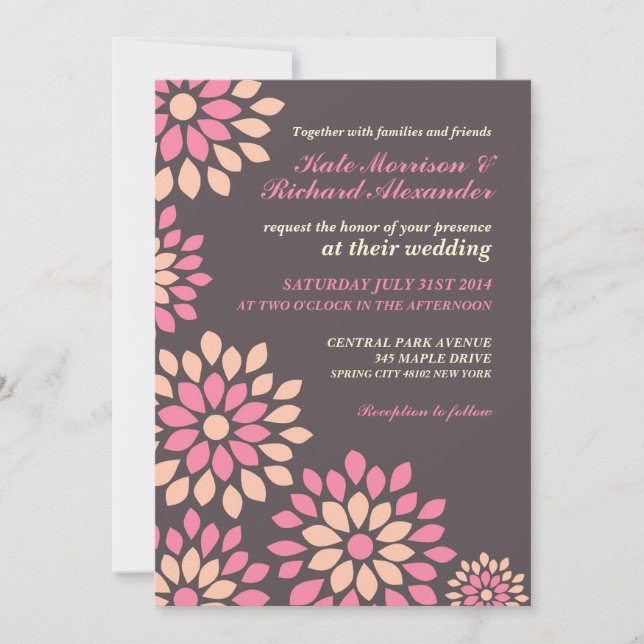 Rosa Blumenzwiebeleinladung für Frühjahrssehen Einladung (Vorderseite)