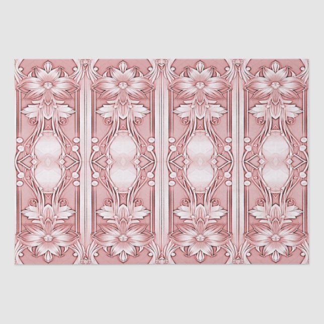 rosa Blumenzwirn Seidenpapier (Vorderseite)