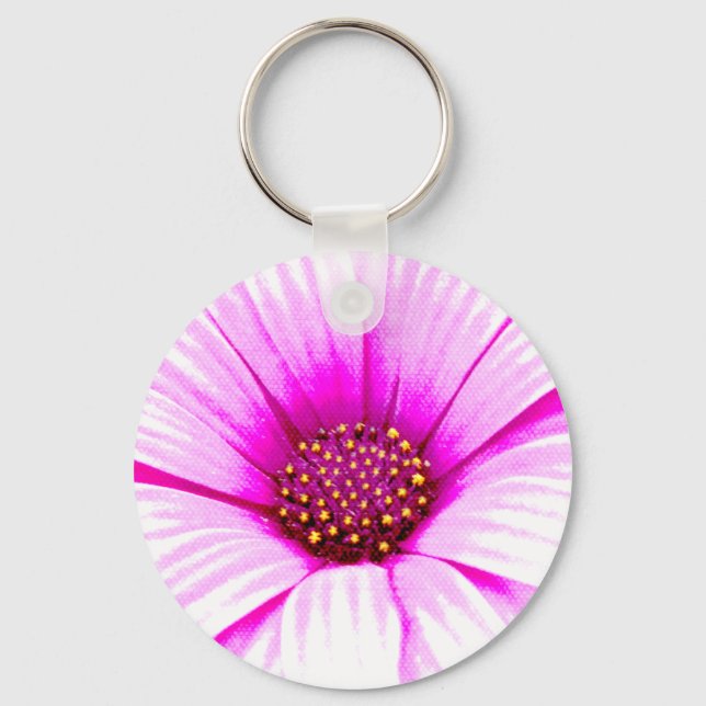 Rosa blumiges Keychain Schlüsselanhänger (Vorderseite)