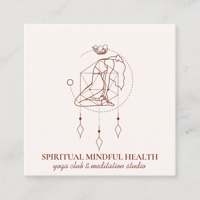 Rosa Blush Beauty Meditation Chakra Yoga Coach Quadratische Visitenkarte (Vorderseite)