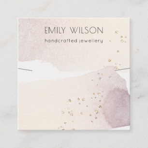 Rosa Blush Blue Bell Bläschen Blumenstanze Nekklam Quadratische Visitenkarte