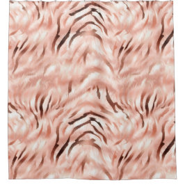 Rosa Blush Champagne Rose Zebra Duschvorhang
